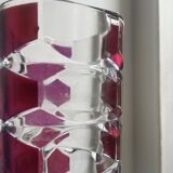 Luminarc vase with burgundy geometric patterns, France 1970
