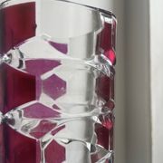 Luminarc vase with burgundy geometric patterns, France 1970