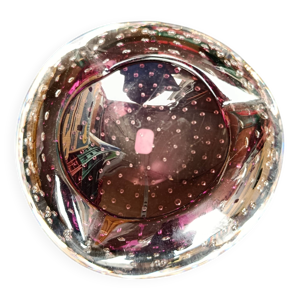 Cendrier en verre bullé - violet