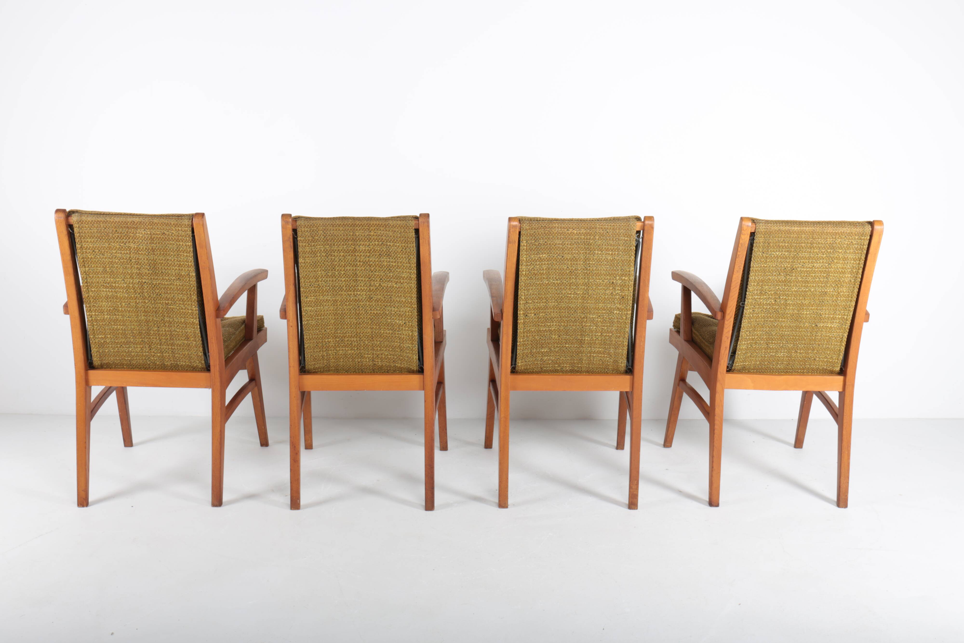Set of 4 vintage Free-Span FS-116 armchairs, 50s