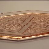 Plateau art-déco verre rose