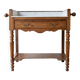 Antique dressing table in solid walnut and white marble.