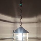 Lámpara de techo de latón y cristal. España, 1940s.