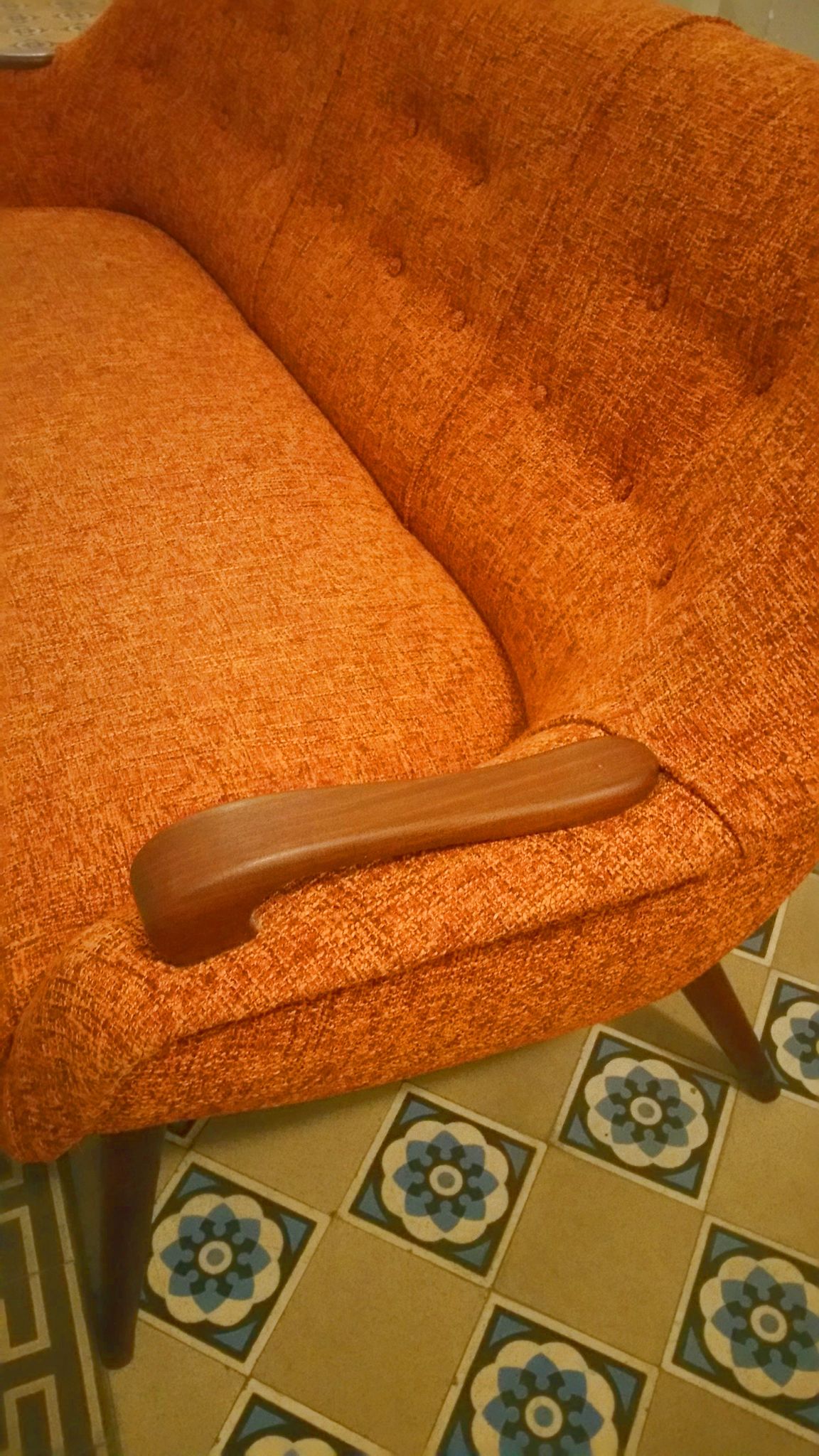 Sofa Orange organic Danish 50s/60s