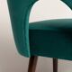 Chaise « shell » en velours crème et bois, Pologne, 1960s