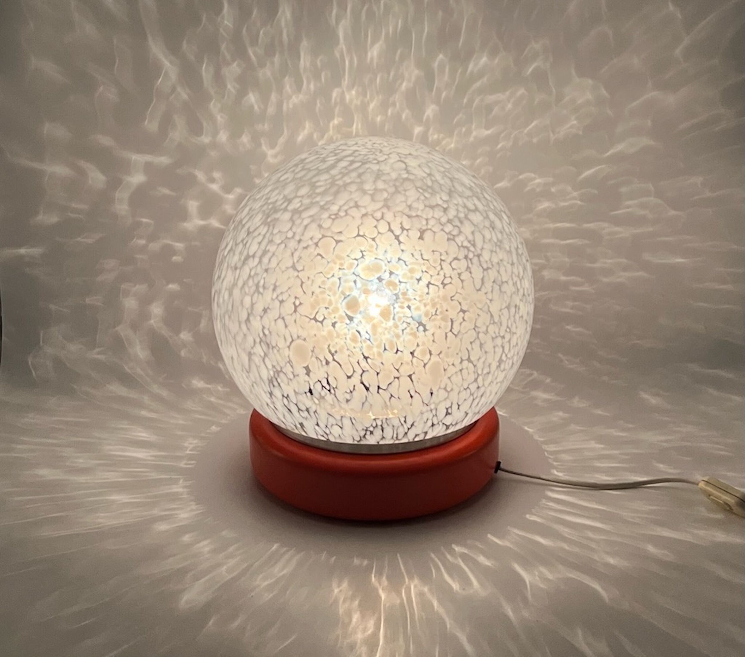 Murano glass space age orange lamp, 70s