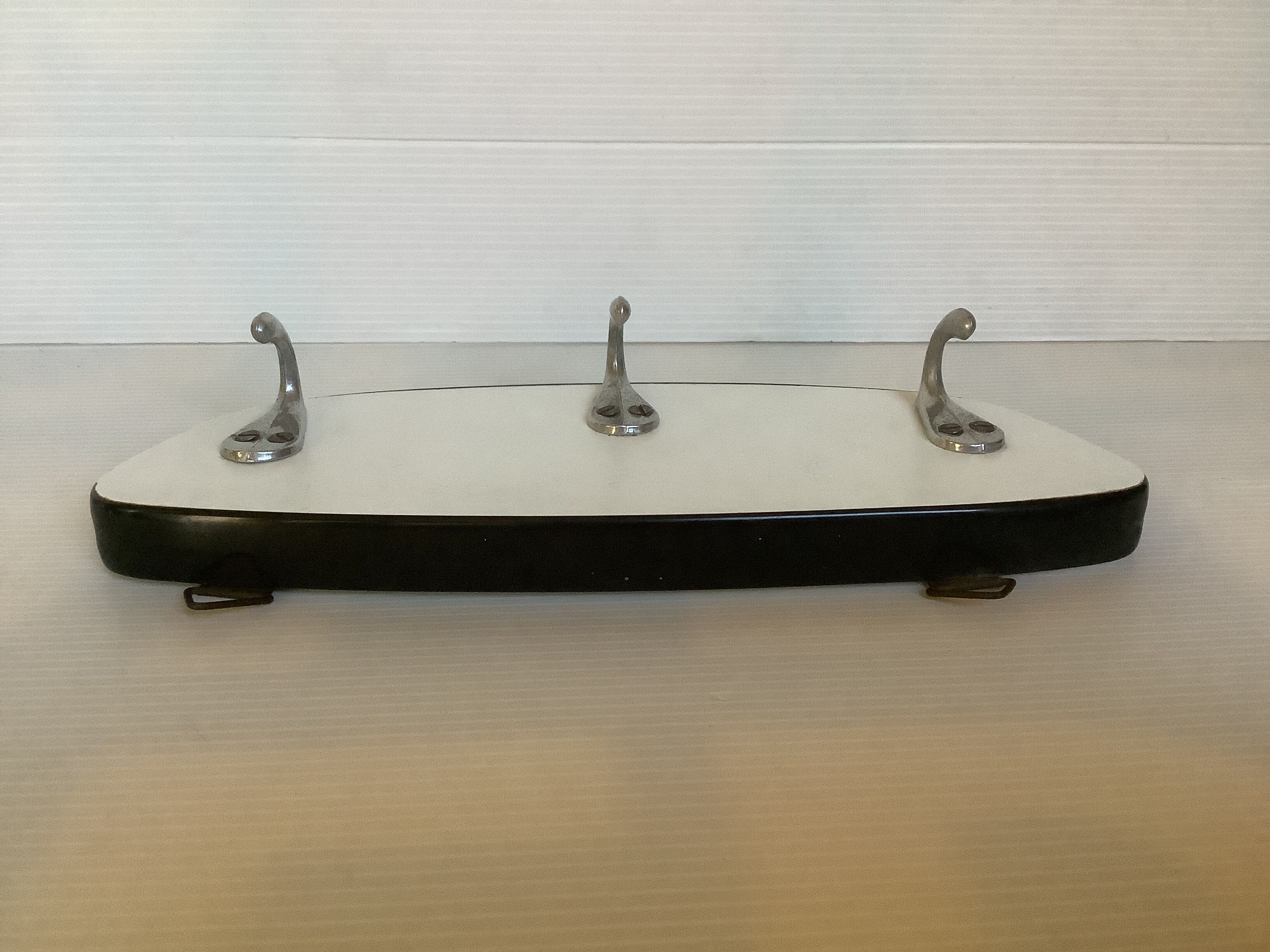 Formica asymmetrical tea towel coat rack
