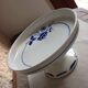 Cup on foot in white ceramic and blue flowers / vintage 50-60 years