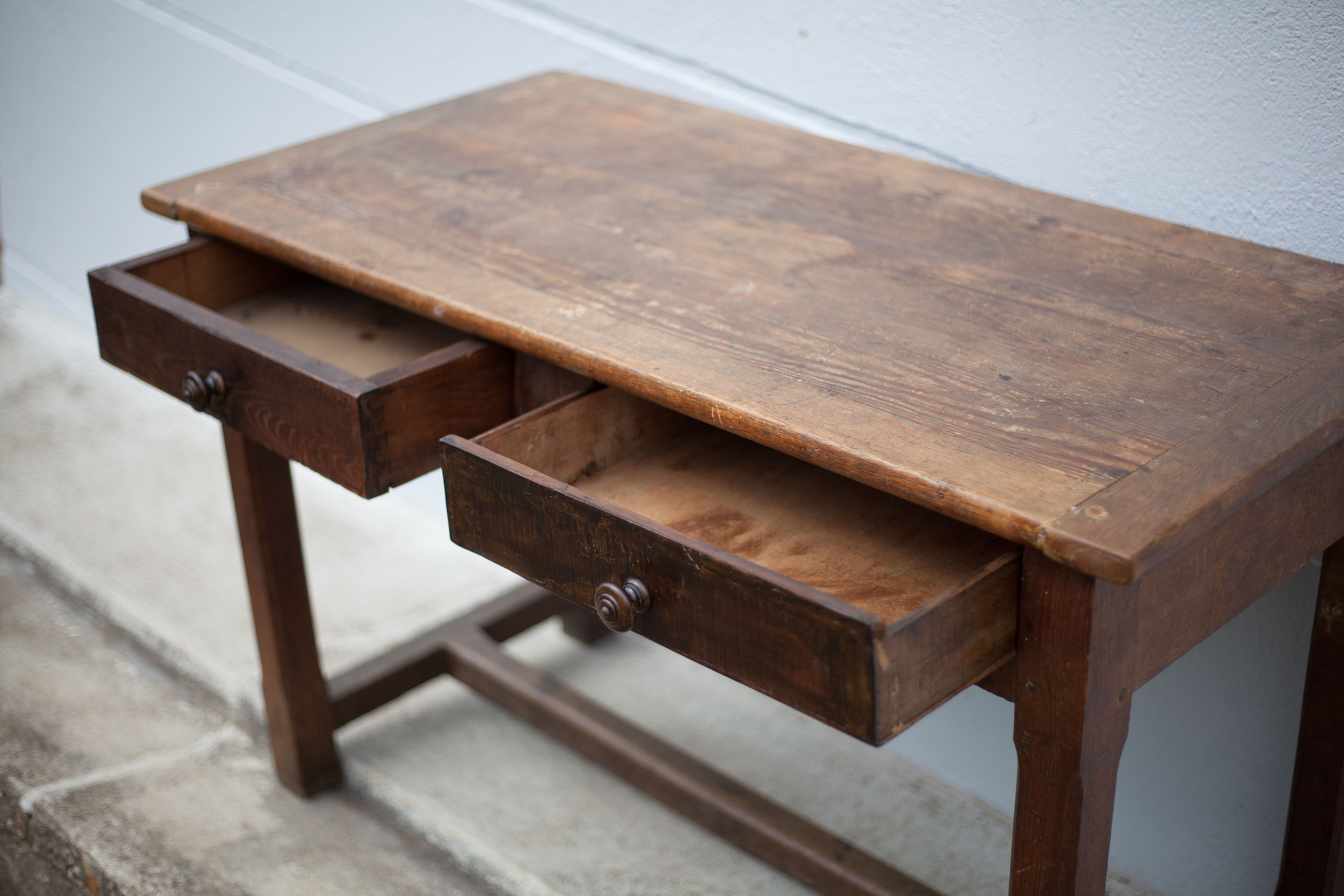 Table bois ancienne table de cuisine table salon campagne, chalet, table avec tiroirs