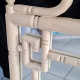 Vintage white faux bamboo mirror