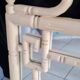 Vintage white faux bamboo mirror