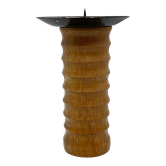 1960s modernist wooden candlestick, Germany