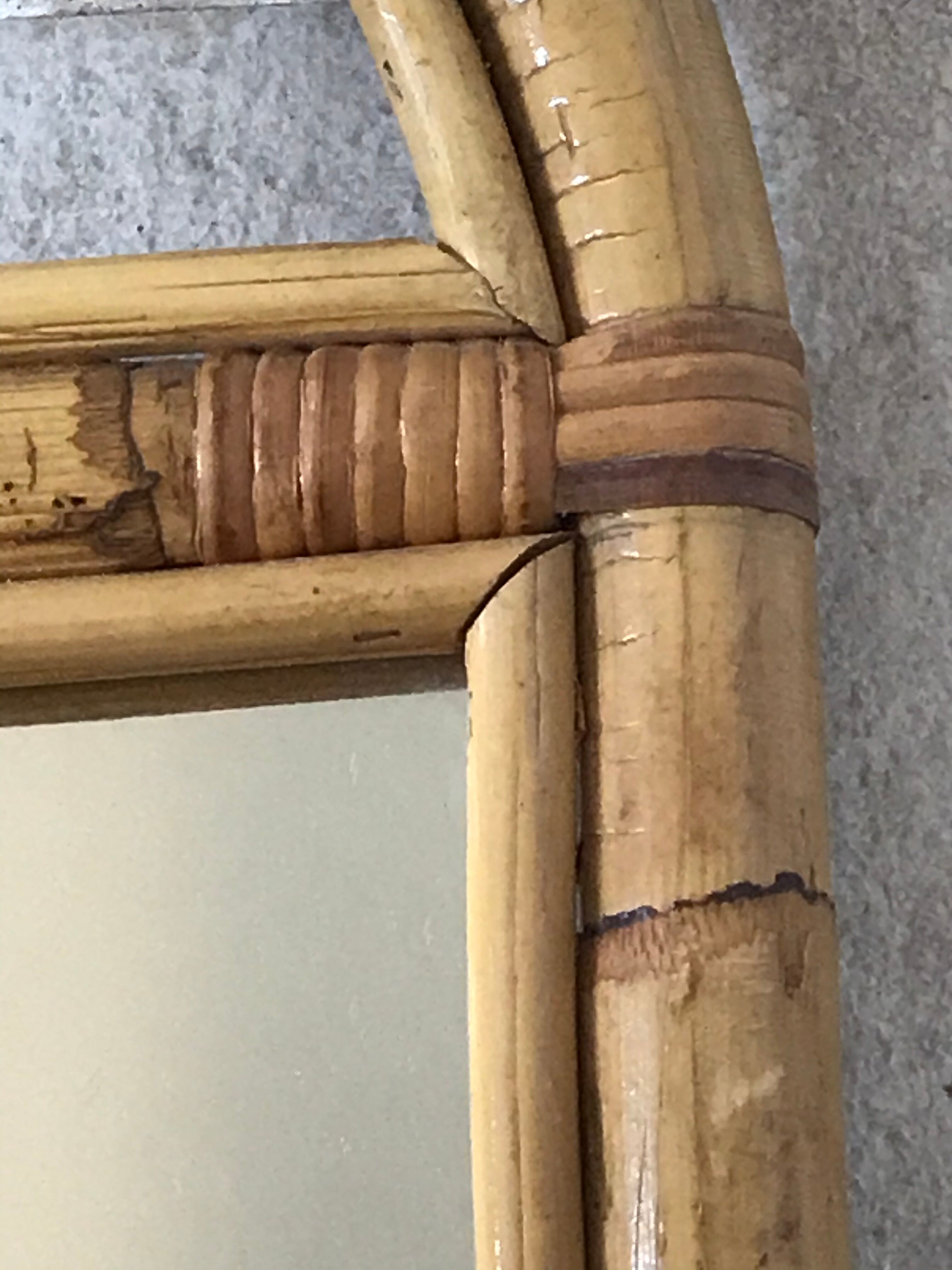 Vintage rattan mirror 82x45cm