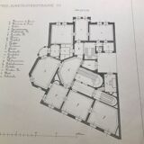 Illustration architecture plan villa Berlin 19th