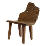 Rare Primitive  19th Century English Walnut Chair Wabi Sabi Style