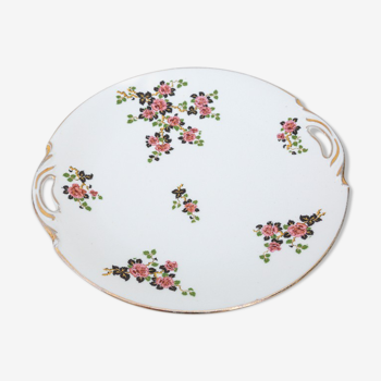 Dish with handles floral pattern