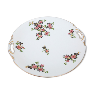 Dish with handles floral pattern