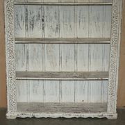 Large antique Anglo-Indian library in carved solid wood with original paint.