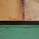 French signed nude painting 60's