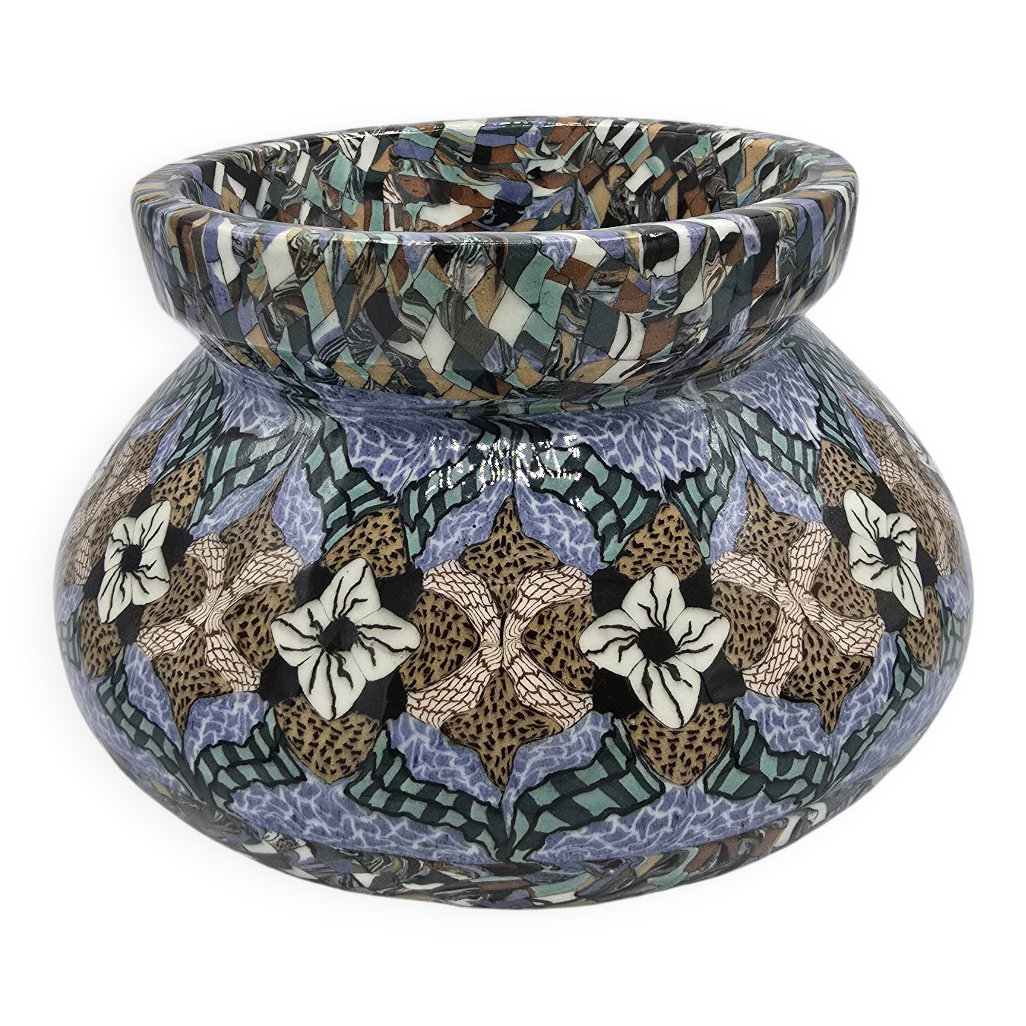 Jean Gerbino (1876-1966) Vallauris – Vase - Cache-pot  - 22 cm /  vers 1950