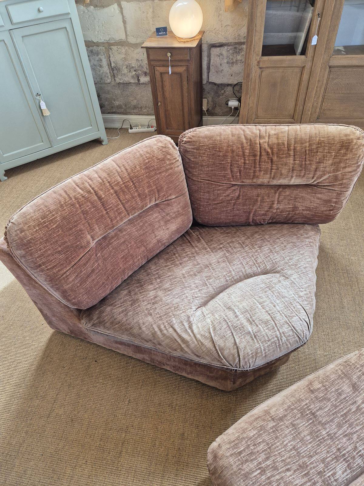 Vintage corner sofa and ottoman