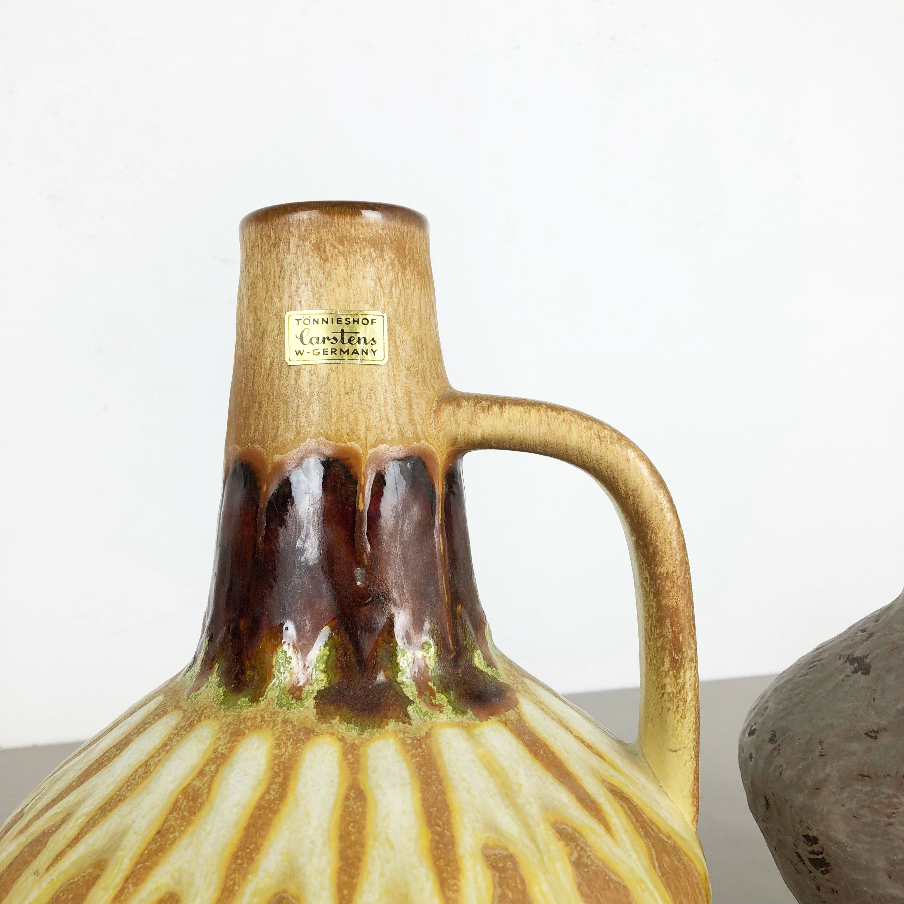 Set of 2 Ceramic Pottery Vase Heinz Siery Carstens Tönnieshof, Germany, 1970s