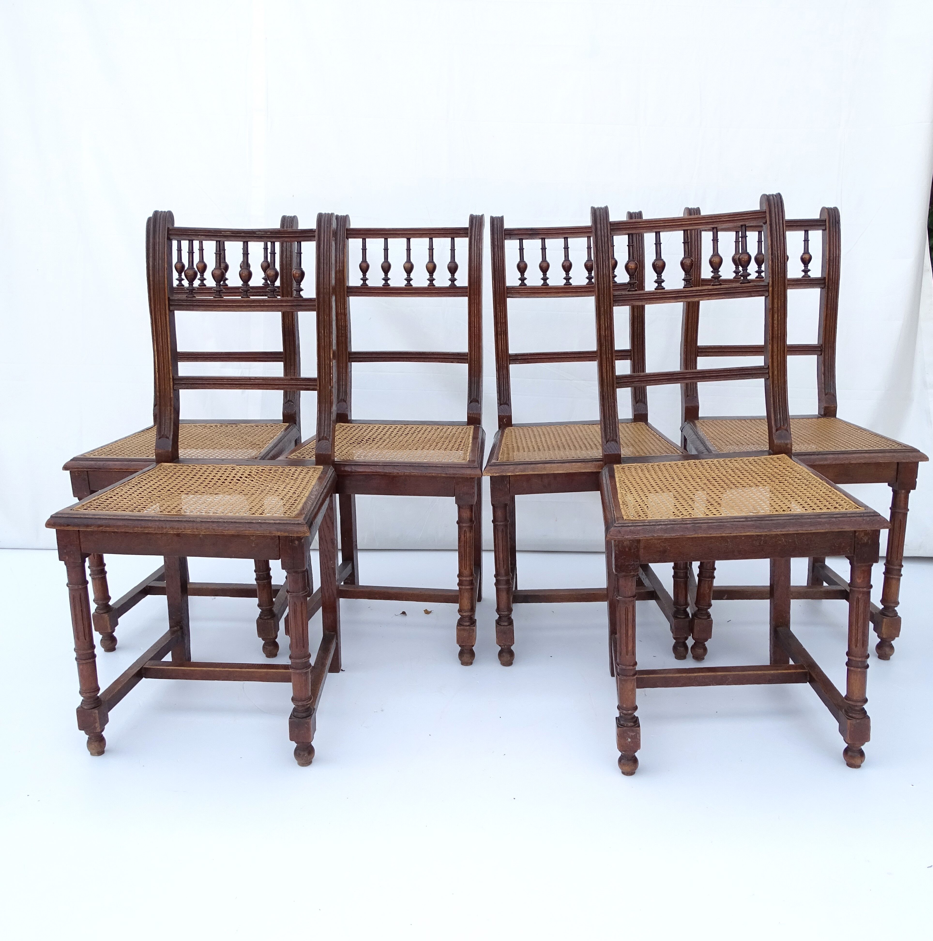 Set of 6 canned chairs