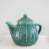Tea set (teapot + cup & saucer) green glazed ceramic