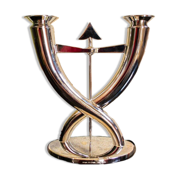 Candelabro Fleche placcato in argento di Gio Ponti per Christofle, 1928