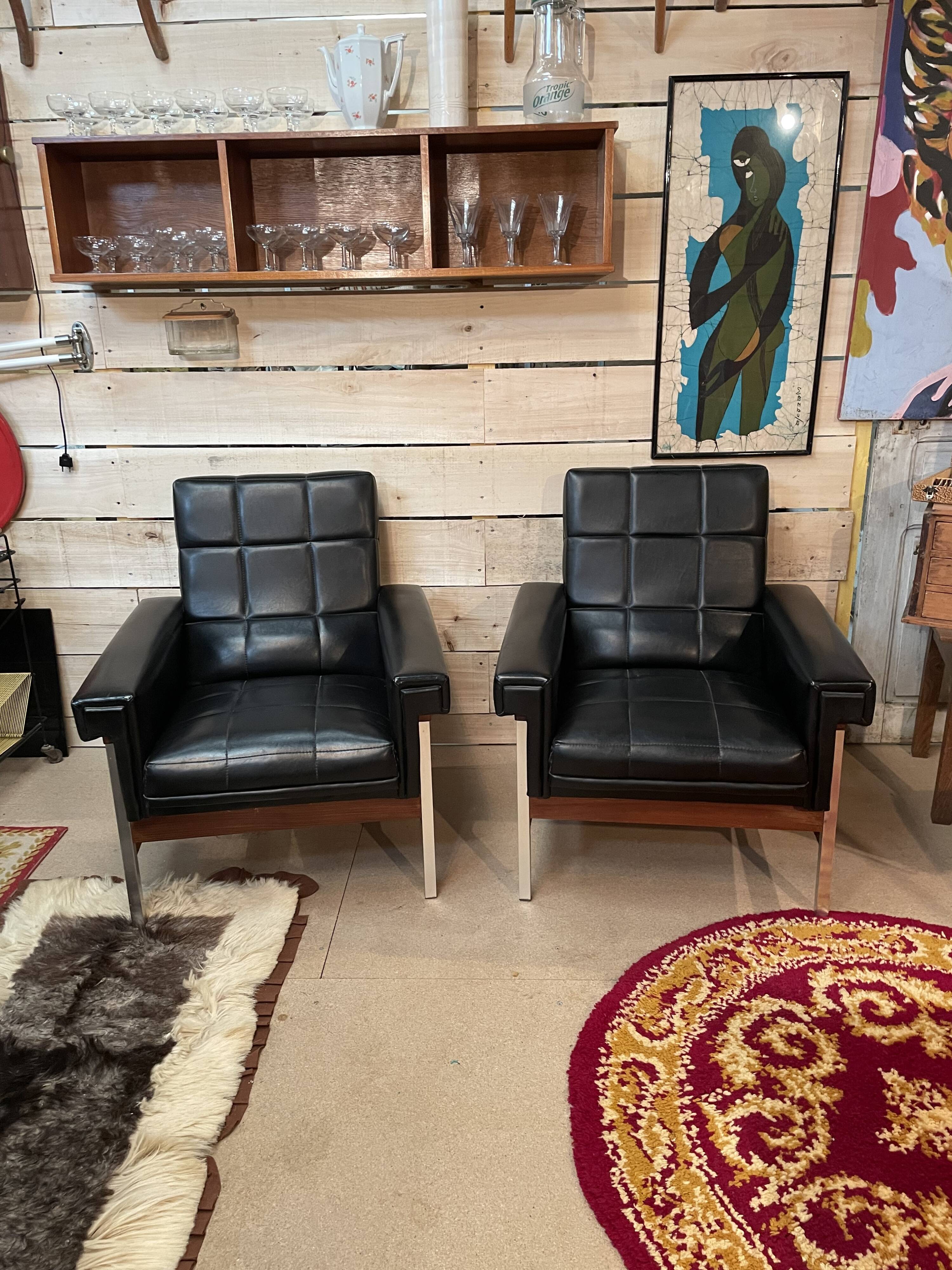 Paire fauteuils vintage design 50/60