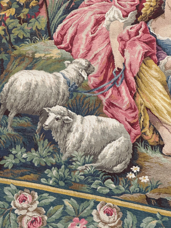 Tapisserie Jacquard de style Aubusson ''Berger Galant