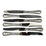 Lot de 6 couteaux de table Christofle modèle Marly – métal argenté – 24,5 cm