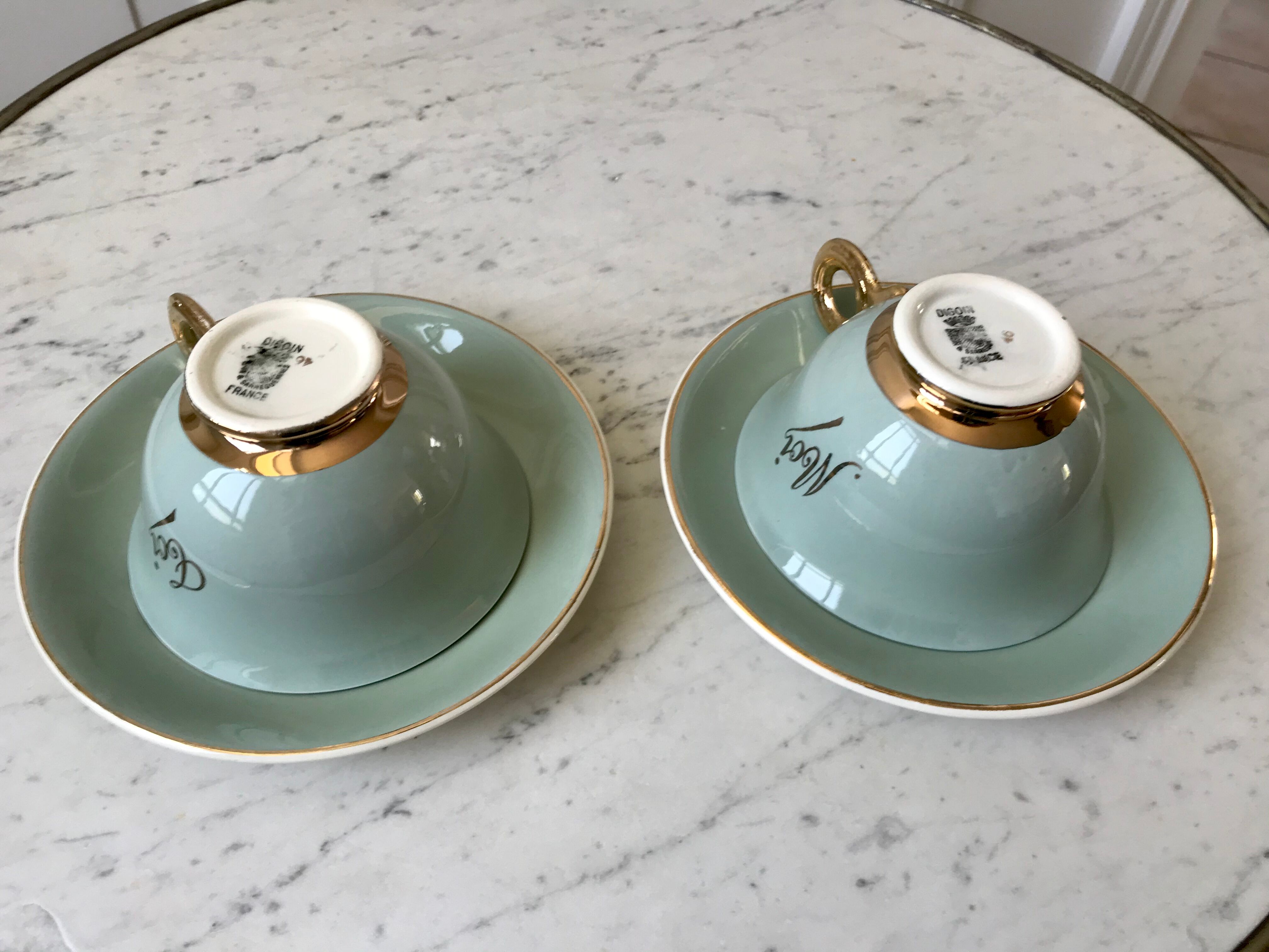 Lunch duo Digoin Sarreguemines Toi & Moi vert sage 50s