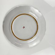 Plat à gateau peint à la main motif rose, vers 1960/70