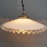 Art Deco ruffled opaline hanging