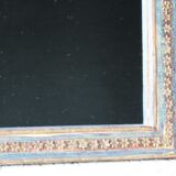 Handcrafted wooden mirror, metal décor 38x30cm