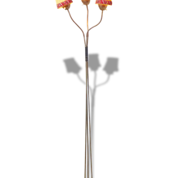 Floor lamp 50s triple flexible brass years 50 vintage rockabilly floor lamp