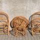 Vintage balcony garden furniture armchairs and table bamboo and rattan 1960
