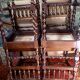 Chaises cannées Henri 2 en noyer