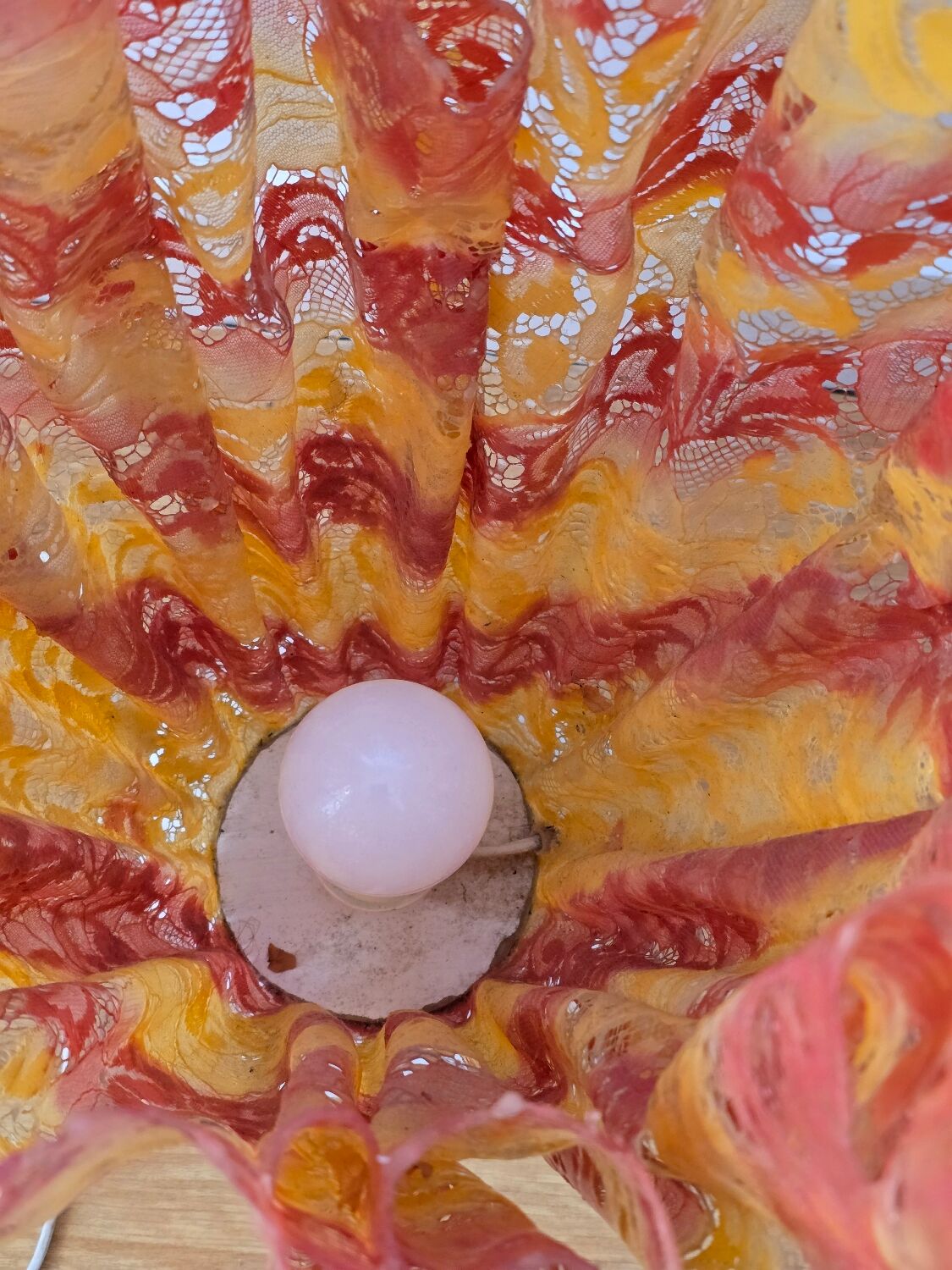 Vintage lamp Marie Stuart "Laces" – Resin & marble – 1970s