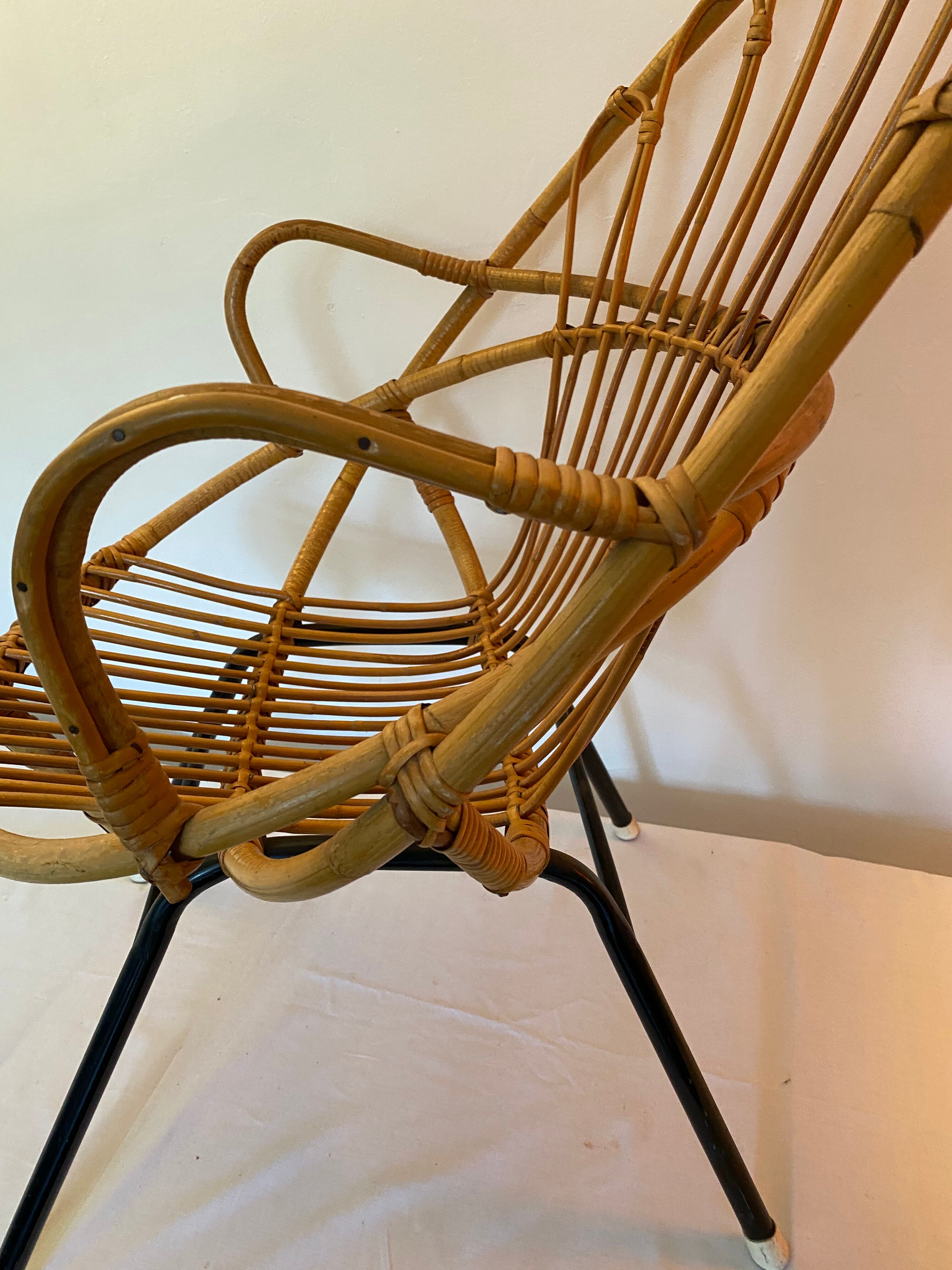 Vintage rattan chair from Rohe Noordwolde