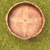 1920s Indian Tribal Chakki Molded Teak Table