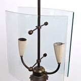 Pietro Chiesa for Fontana Arte Curved Glass and Brass Pendant Light 1940s