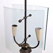 Pietro Chiesa for Fontana Arte Curved Glass and Brass Pendant Light 1940s