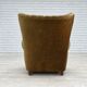 1960s, Danish highback relax armchair, green furniture velour.