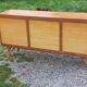 Bamboo and rattan enfilade attributed to Audoux and Minet.