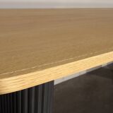 Contemporary oak dining table, seats 10