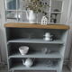 Vintage bookcase green of gray wooden top