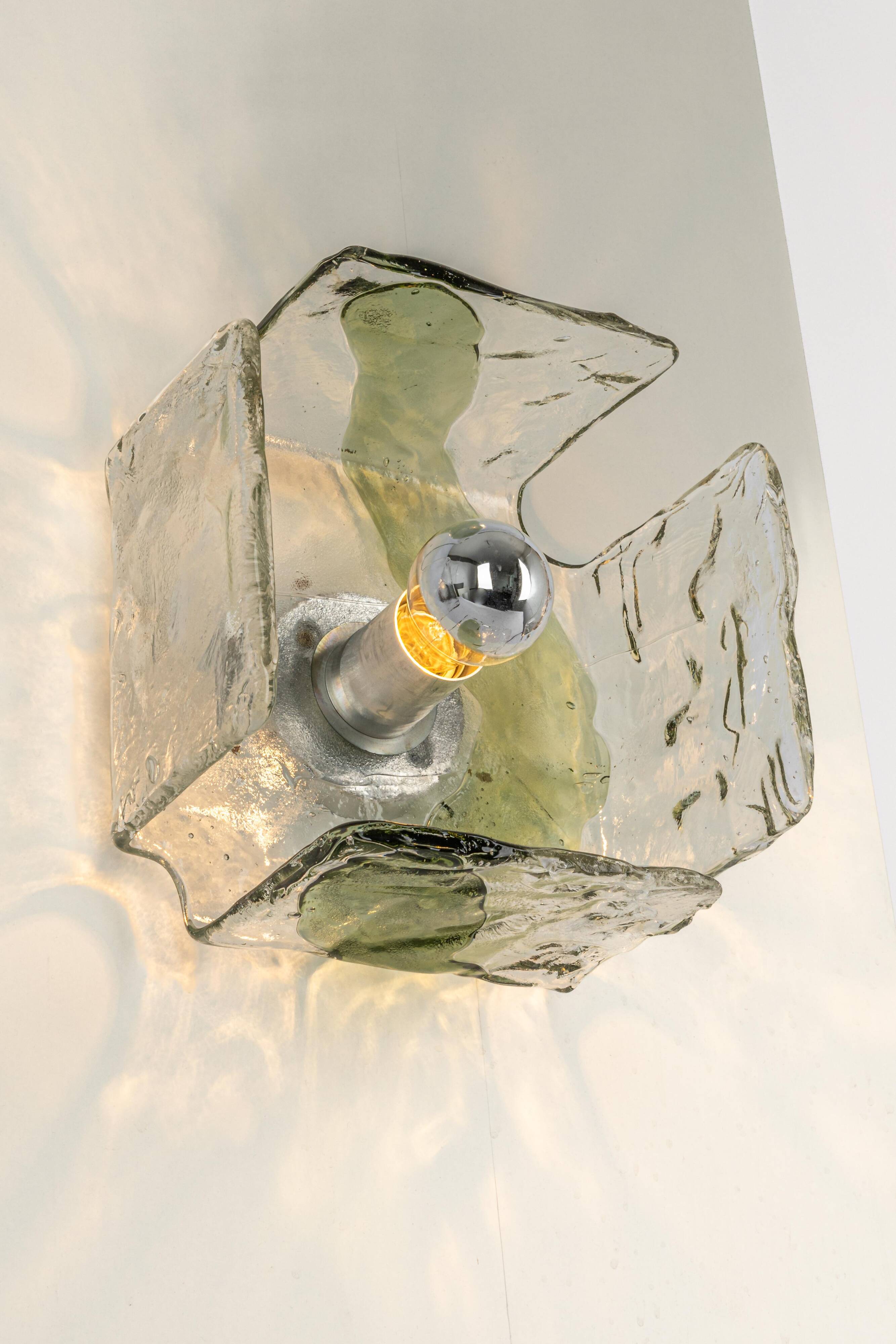 Glass wall lamp designed by Carlo Nason for Kalmar, 1960s.