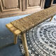 Handmade bench, wood and water hyacinth
